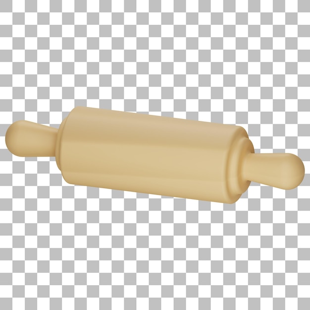 3d isolated render of rolling pin icon psd