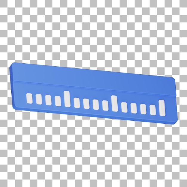 3d isolated render of ruler icon psd