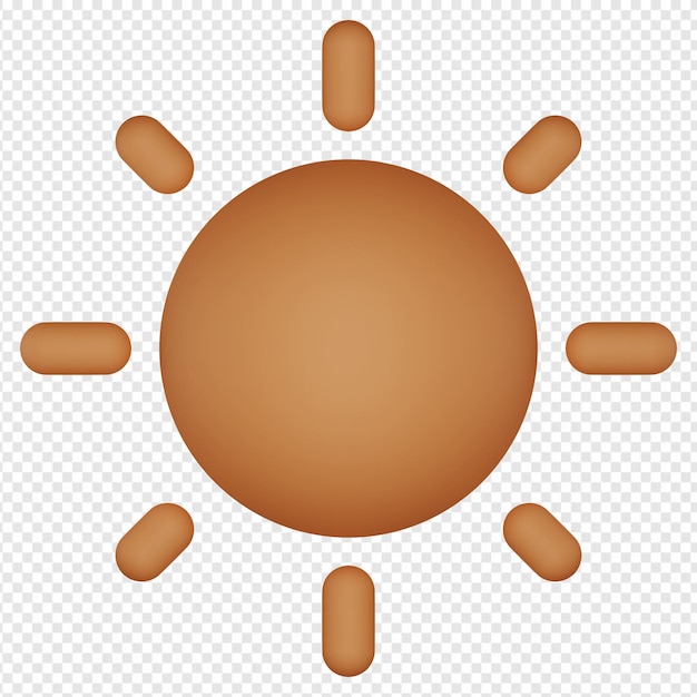 PSD 3d isolated render of sun icon psd