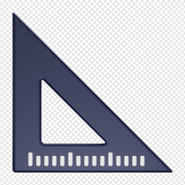 PSD 3d isolated render of triangle ruler icon psd