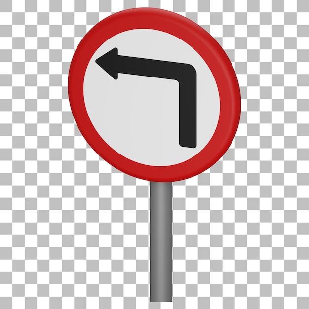 PSD 3d isolated render of turn left sign icon psd