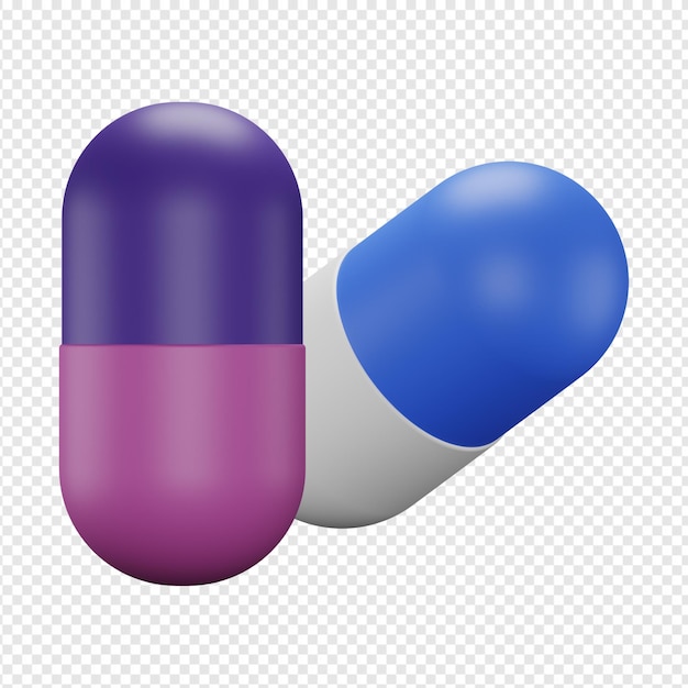 PSD 3d isolated render of two capsules icon psd