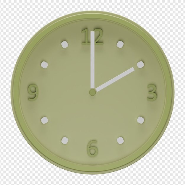 3d isolated render of wall clock icon psd