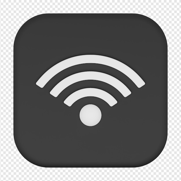 PSD 3d isolated render of wifi button icon psd