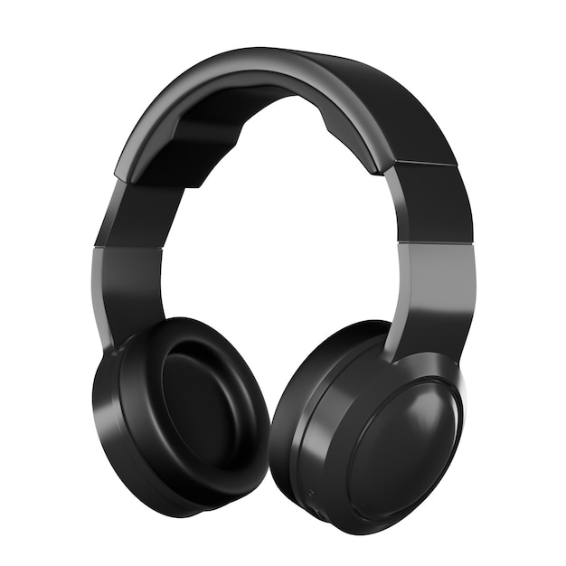 PSD 3d isolated wireless overhead black headphones