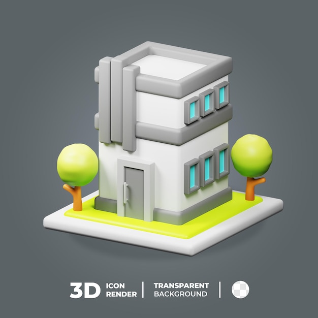 Grande edificio per uffici isometrico 3d