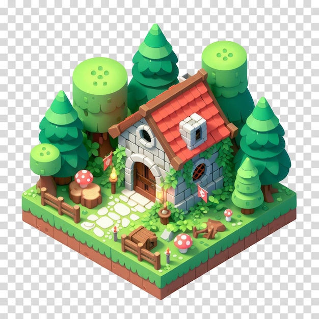 PSD 3d isometric forest