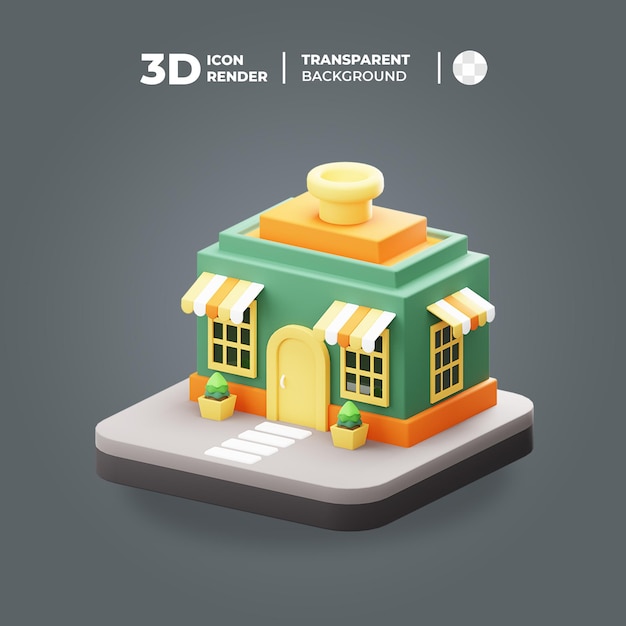 3d isometric little store