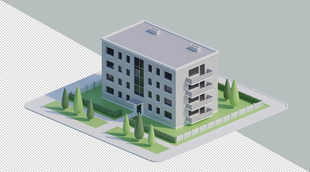 PSD 3d isometric multifamily housing