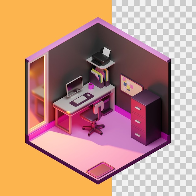 PSD 3d isometric office