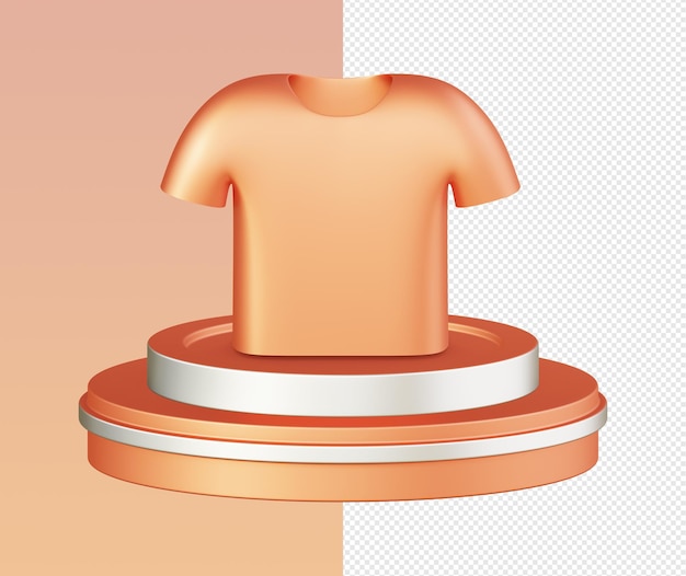 3d isometric of orange fashion outfit icon for ui ux web mobile apps social media ads designs