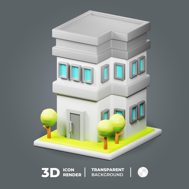 PSD 3d изометрическое рабочее офисное здание