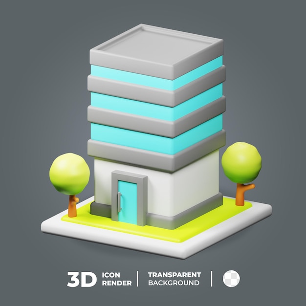 3d isometrisch modern kantoorgebouw