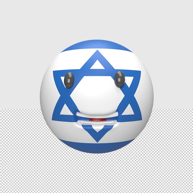 PSD 3d israel country ball rendered object illustration