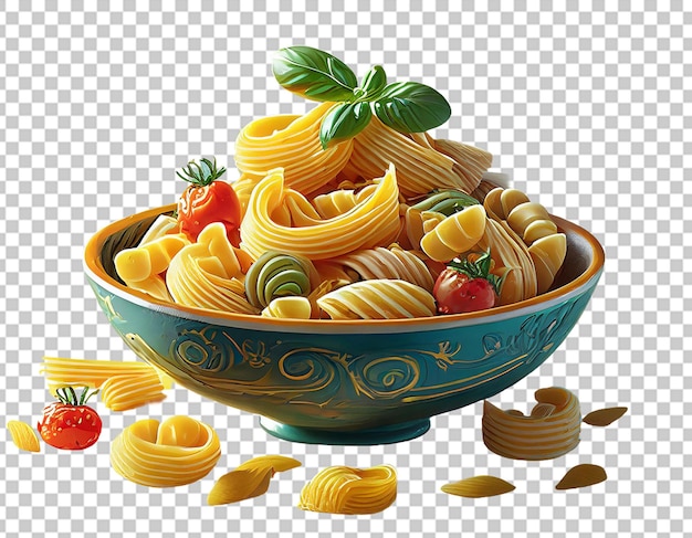 PSD 3d italiaanse pasta in een kom