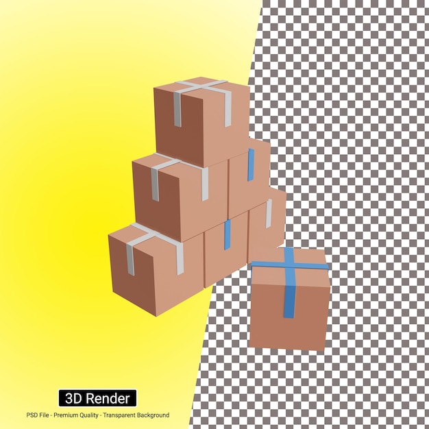 PSD 3d item box icon