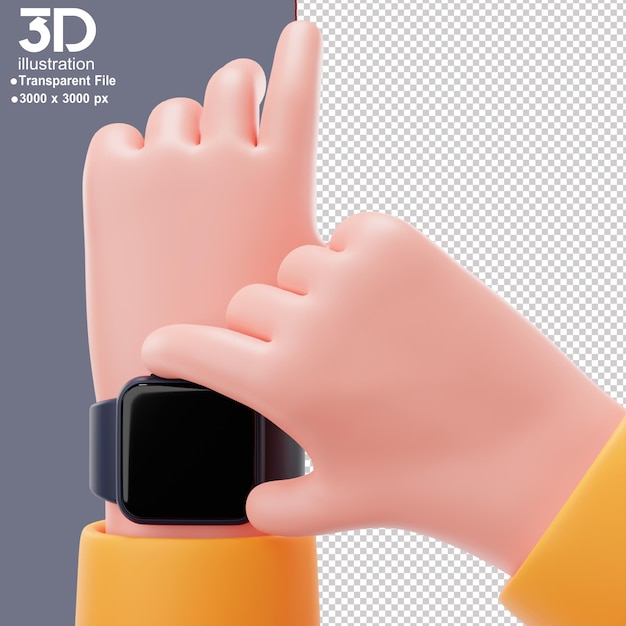 PSD 3d iwatch ホールディングアンプ装着 2 ハンド