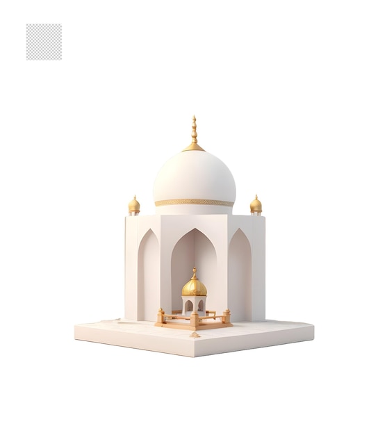 PSD 3d izometryczny mini meczet realistyczny projekt png