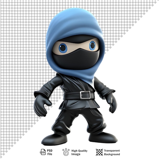 PSD 3d japanese ninja isolated on transparent background