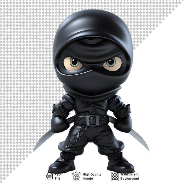 PSD 3d japanese ninja isolated on transparent background