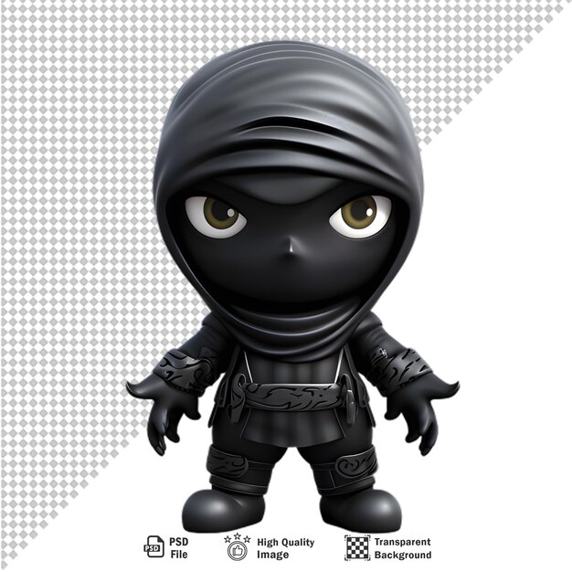 PSD 3d japanese ninja isolated on transparent background