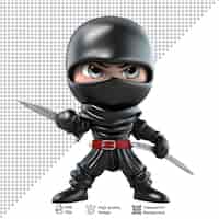 PSD 3d japanese ninja isolated on transparent background