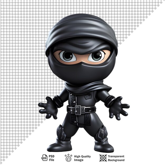 PSD 3d japanese ninja isolated on transparent background