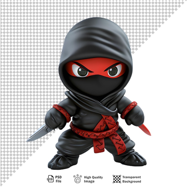 PSD 3d japoński ninja odizolowany na przezroczystej tle