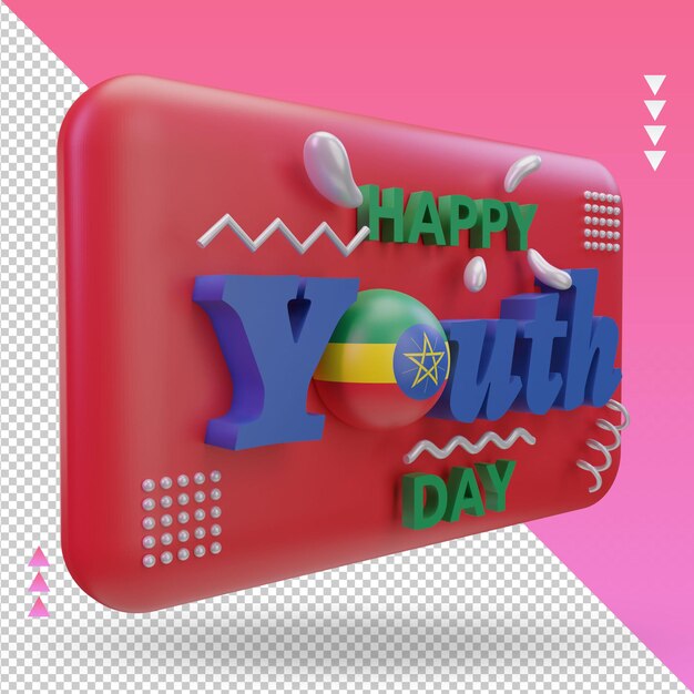 3d-jeugddag ethiopië vlag weergave linker weergave