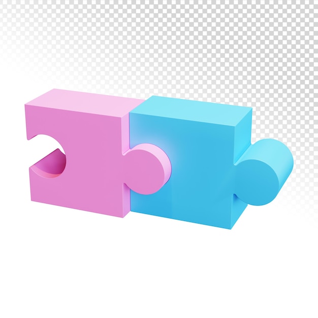 3d jigsaw puzzle pieces high quality render isolated