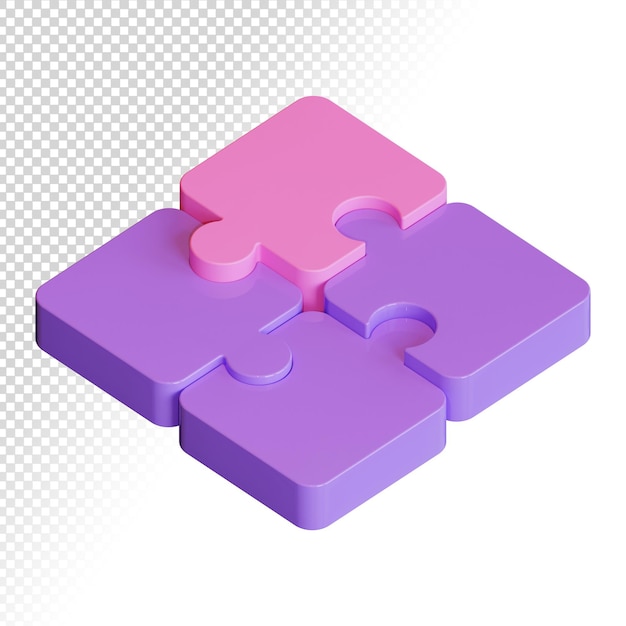 3d jigsaw puzzle pieces high quality render isolated