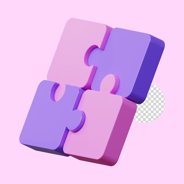 3d jigsaw puzzle pieces high quality render isolated