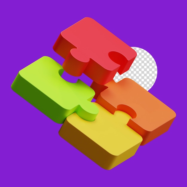 3d jigsaw puzzle pieces high quality render isolated