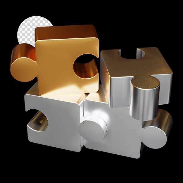 3d jigsaw puzzle pieces high quality render isolated