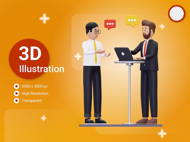 PSD 3d job applicant illustration