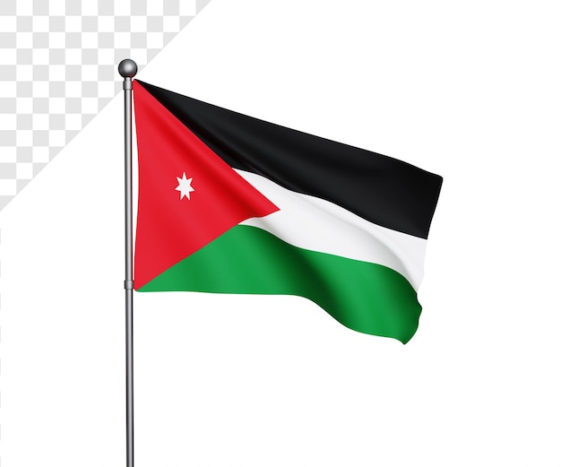 3Dヨルダンの国旗のイラスト