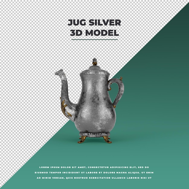 PSD 3d кувшин silver модель