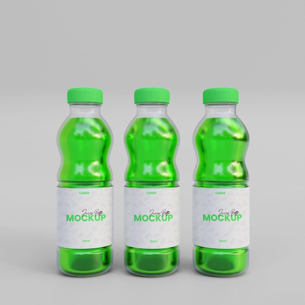 PSD mockup di bottiglia di succo 3d