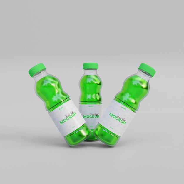 3d juice bottle mockup