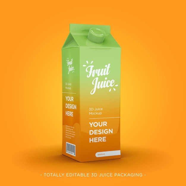 PSD 3d juice packaging mockup