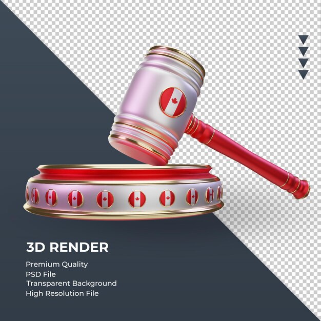 PSD 3d justice canada flag rendering left view