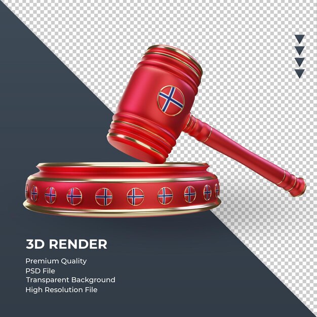 3d justice norway flag rendering left view