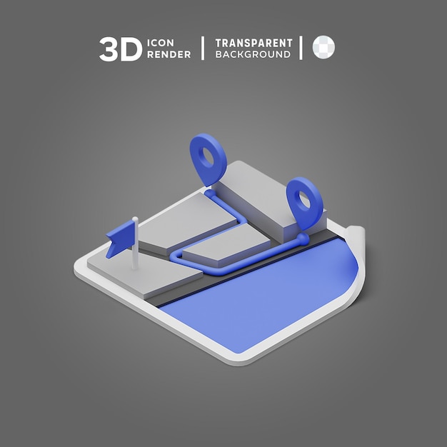 PSD 3d-kaart 3d-illustratie rendering 3d-icoon gekleurd geïsoleerd