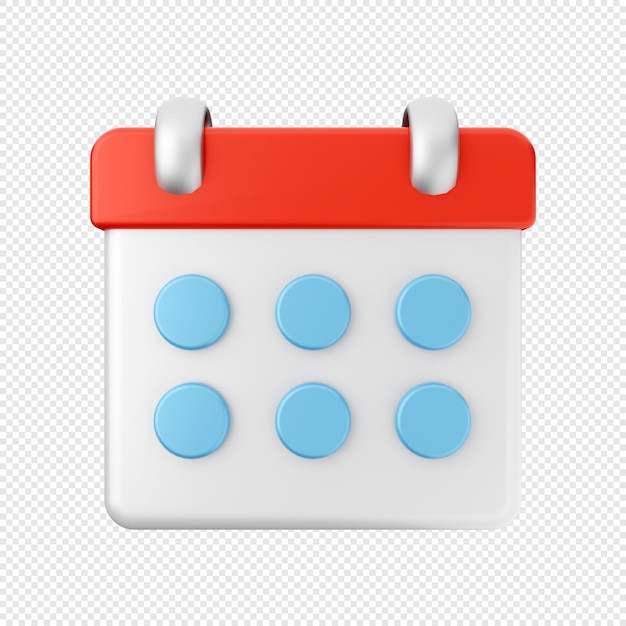 PSD 3d kalender datum pictogram illustratie