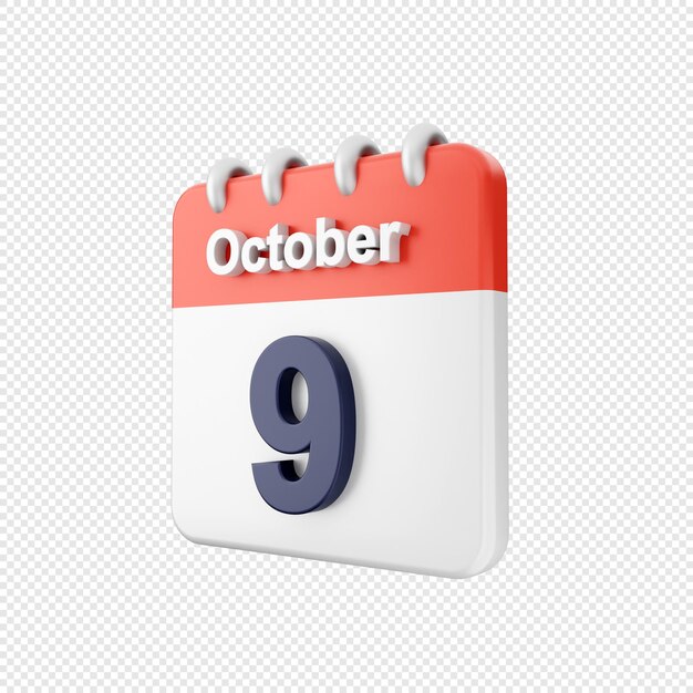 PSD 3d kalender gebeurtenis dag datum icoon illustratie weergeven