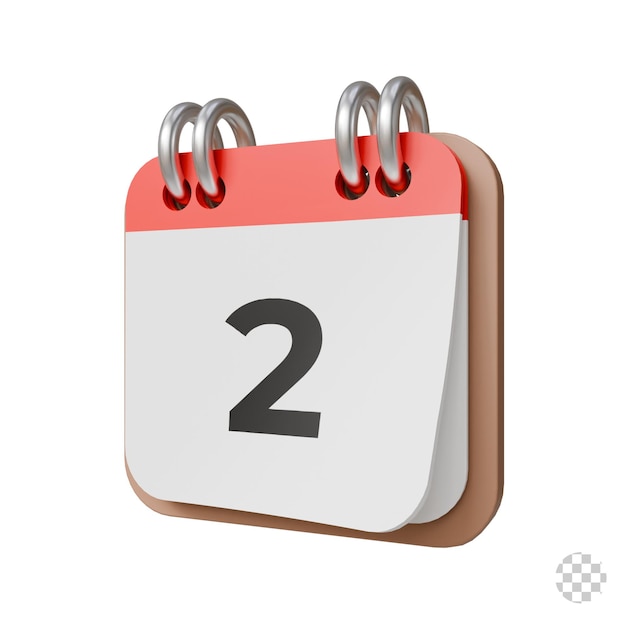 3D kalender icoon met datum en schema herinnering