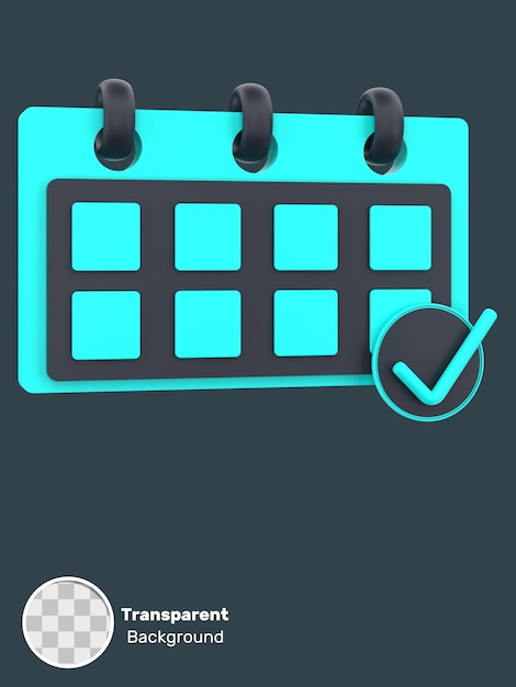 3D kalender voor het plannen van transparante achtergrond
