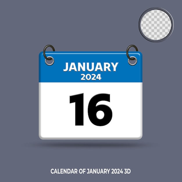3d kalenderdatum van januari 2024