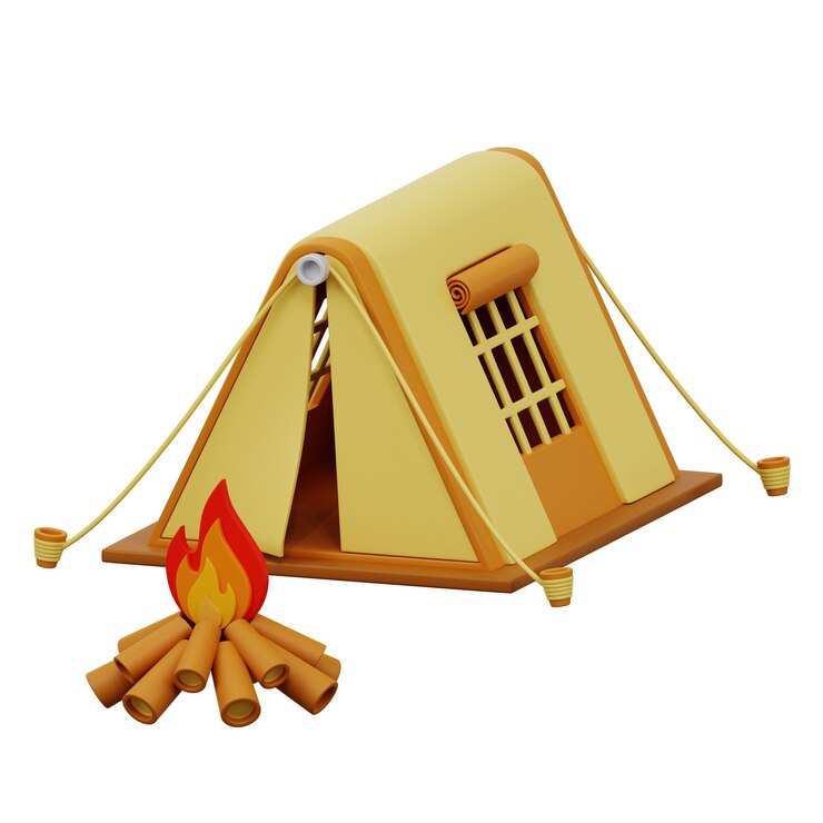 PSD 3d kamptentbrand