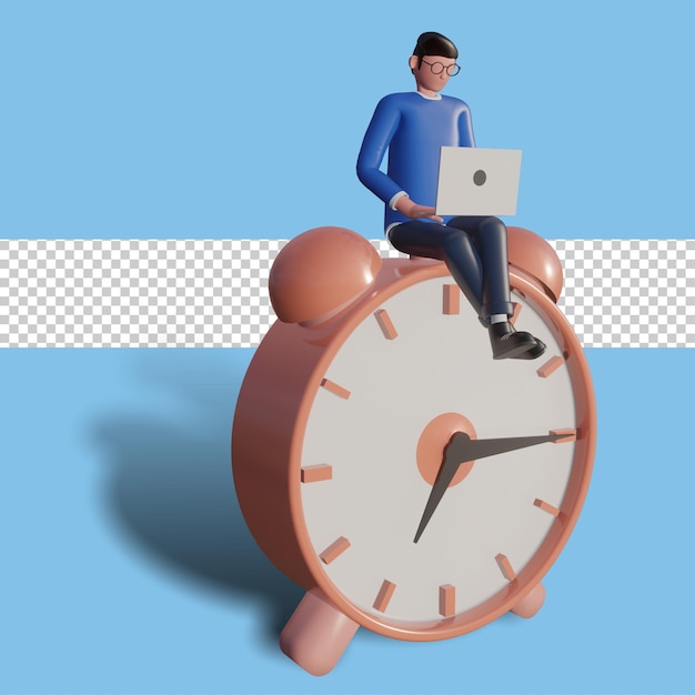 3d karakter illustratie time management concept